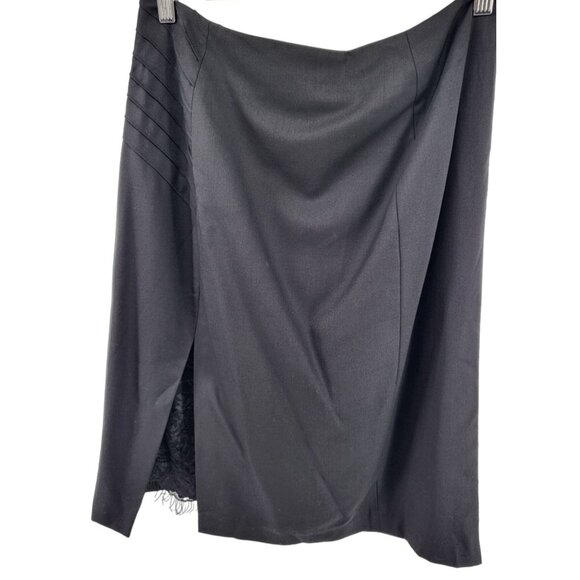 Catherine Malandrino Black Lace Slit Pencil Skirt Size 12 - Picture 1 of 8